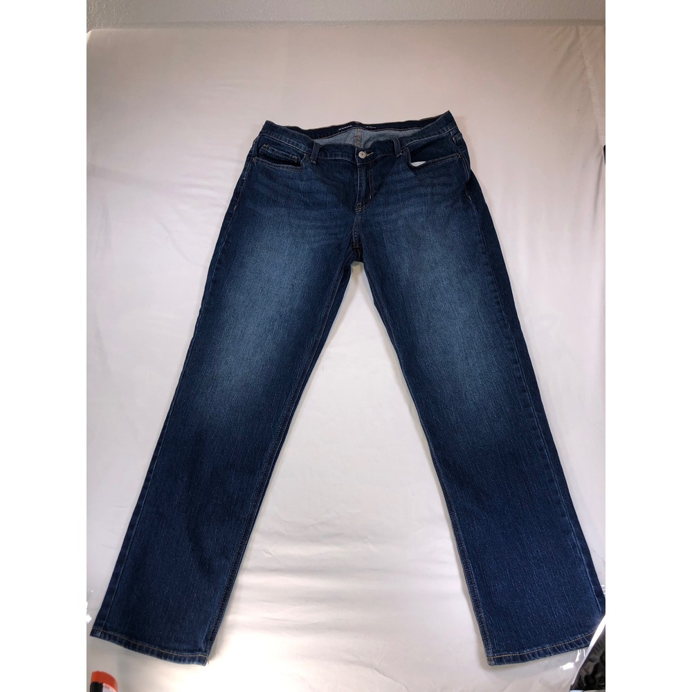 Old Navy Wow Boyfriend Mid-Rise Dark Wash Straight Leg Jeans Womens 12